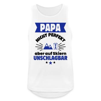Papa nicht perfekt, Skiheld zum Vatertag - Männer Tank Top atmungsaktiv - Weiß - Vorne - Nick (188cm)