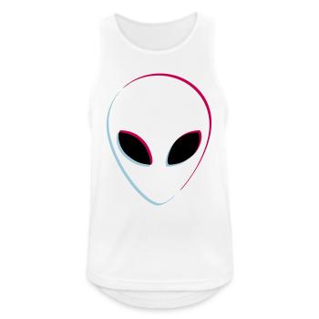 Effet 3D extraterrestre - Débardeur respirant Homme - blanc - Devant - Nick (188cm)