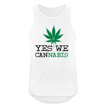 Yes We Cannabis - Débardeur respirant Homme - blanc - Devant - Nick (188cm)
