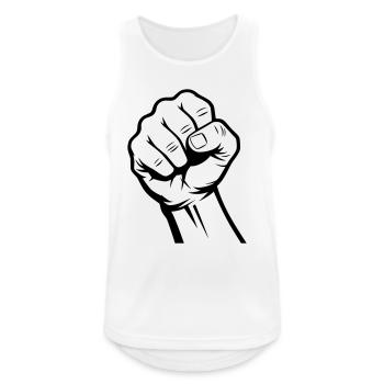 Faust - Männer Tank Top atmungsaktiv - Weiß - Vorne - Nick (188cm)