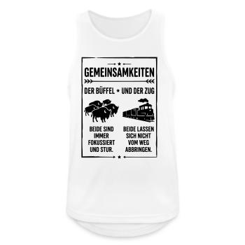 Büffel und Zug - Männer Tank Top atmungsaktiv - Weiß - Vorne - Nick (188cm)