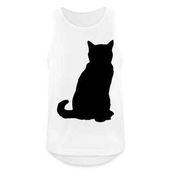 simple cat silhouette! Black cat silhouette! - Men's Breathable Tank Top - white - Front - Nick (188cm)
