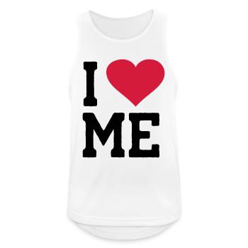 I Love me - Débardeur respirant Homme - blanc - Devant - Nick (188cm)