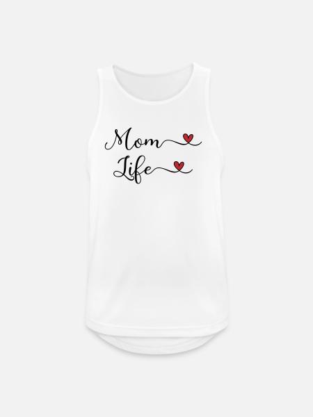 Mom Life - Männer Tank Top atmungsaktiv - Weiß