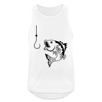 Fisch - Männer Tank Top atmungsaktiv - Weiß - Vorne - Nick (188cm)