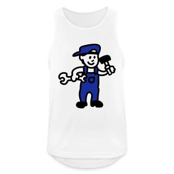 Handwerker - Männer Tank Top atmungsaktiv - Weiß - Vorne - Nick (188cm)