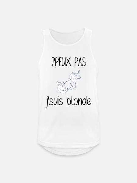 j'peux pas j'suis blonde - Débardeur respirant Homme - blanc