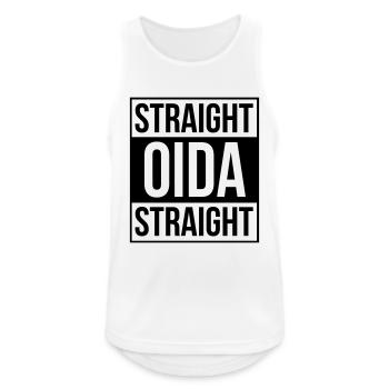 Straight Oida plain - Männer Tank Top atmungsaktiv - Weiß - Vorne - Nick (188cm)