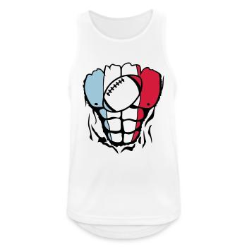 rugby2 france corps muscle drapeau - Débardeur respirant Homme - blanc - Devant - Nick (188cm)