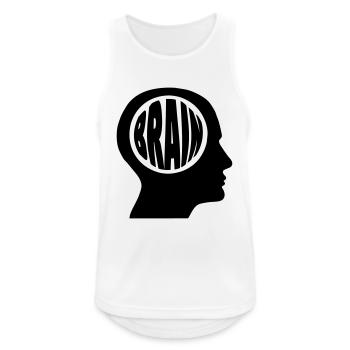 Brain in einem Kopf - Männer Tank Top atmungsaktiv - Weiß - Vorne - Nick (188cm)