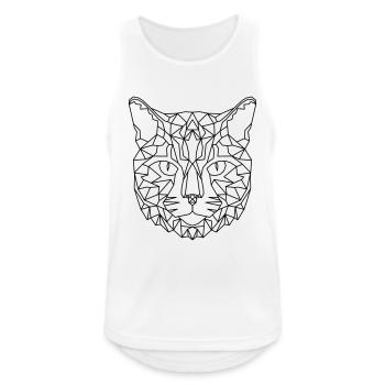 Katze Geometric - Männer Tank Top atmungsaktiv - Weiß - Vorne - Nick (188cm)