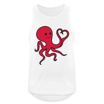 octopus_in_love_02 - Débardeur respirant Homme - blanc - Devant - Nick (188cm)