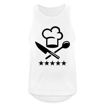 Cuisinier - Débardeur respirant Homme - blanc - Devant - Nick (188cm)