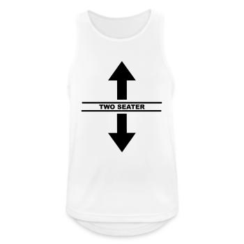 Lustiges „Two Seater“ Design für sie und ihn - Männer Tank Top atmungsaktiv - Weiß - Vorne - Nick (188cm)