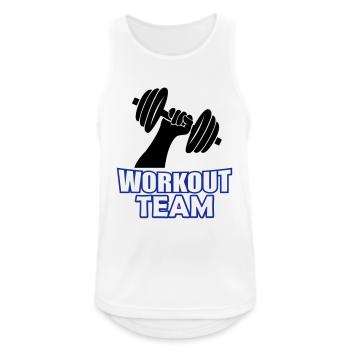 workout team - Männer Tank Top atmungsaktiv - Weiß - Vorne - Nick (188cm)
