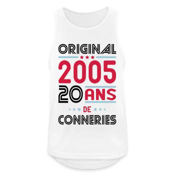 Anniversaire 20 ans - Original 2005 - Conneries - Débardeur respirant Homme - blanc - Devant - Nick (188cm)