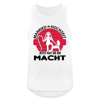 Jetzt hat sie die Macht Hochzeit Married Peitsche - Männer Tank Top atmungsaktiv - Weiß - Vorne - Nick (188cm)