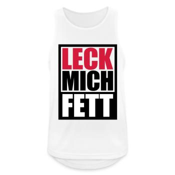 Leck Mich Fett | Farben änderbar - Männer Tank Top atmungsaktiv - Weiß - Vorne - Nick (188cm)