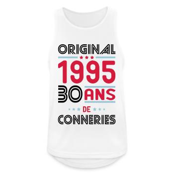 Anniversaire 30 ans - Original 1995 - Conneries - Débardeur respirant Homme - blanc - Devant - Nick (188cm)