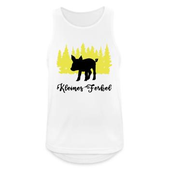 "Kleines Ferkel: Niedliche Verspieltheit" - Männer Tank Top atmungsaktiv - Weiß - Vorne - Nick (188cm)