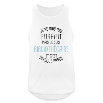 Pas parfait mais bibliothècaire - Débardeur respirant Homme - blanc - Devant - Nick (188cm)