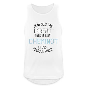 Pas parfait mais cheminot - Débardeur respirant Homme - blanc - Devant - Nick (188cm)