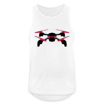 Drohne - Männer Tank Top atmungsaktiv - Weiß - Vorne - Nick (188cm)