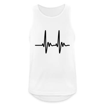 Herzschlag EKG Pulse - Männer Tank Top atmungsaktiv - Weiß - Vorne - Nick (188cm)