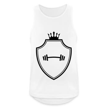 Hantel Gewichte Wappen - Männer Tank Top atmungsaktiv - Weiß - Vorne - Nick (188cm)