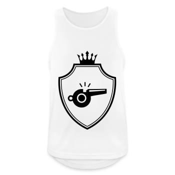 Trillerpfeife Pfeife Wappen - Männer Tank Top atmungsaktiv - Weiß - Vorne - Nick (188cm)
