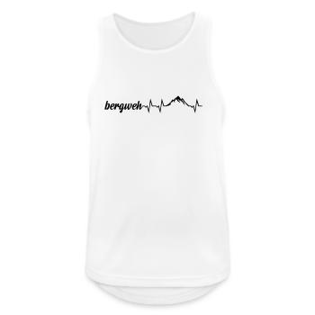 Bergweh Pulsschlag Berge - Exklusiv - Männer Tank Top atmungsaktiv - Weiß - Vorne - Nick (188cm)