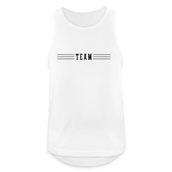 Team Strich - Männer Tank Top atmungsaktiv - Weiß - Vorne - Nick (188cm)