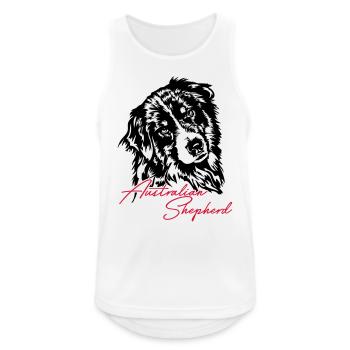 Australian Shepherd Aussie Hunde Hund Wilsigns - Männer Tank Top atmungsaktiv - Weiß - Vorne - Nick (188cm)