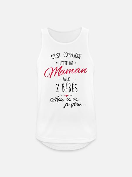 maman avec 2 bébés - Débardeur respirant Homme - blanc