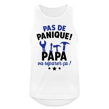 Pas de panique Papa va réparer ça cadeau père - Débardeur respirant Homme - blanc - Devant - Nick (188cm)
