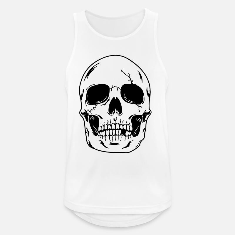 Schädelkopf des Skeletts - Männer Tank Top atmungsaktiv - Weiß