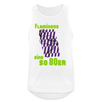 Flamingos 80er - Männer Tank Top atmungsaktiv - Weiß - Vorne - Nick (188cm)