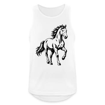 Pferd - Männer Tank Top atmungsaktiv - Weiß - Vorne - Nick (188cm)