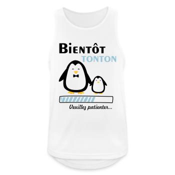 bientôt tonton pingouin,futur oncle - Débardeur respirant Homme - blanc - Devant - Nick (188cm)
