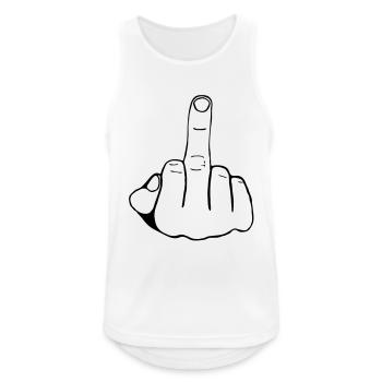 MITTELFINGER - FUCK YOU - STINKEFINGER - Männer Tank Top atmungsaktiv - Weiß - Vorne - Nick (188cm)