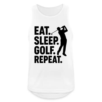 Golfspieler Essen schlafen Golf spielen - Männer Tank Top atmungsaktiv - Weiß - Vorne - Nick (188cm)