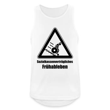Sozialkassenverträgliches Frühableben - Männer Tank Top atmungsaktiv - Weiß - Vorne - Nick (188cm)