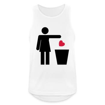 Trash Heart Woman / Recycle Heart - Männer Tank Top atmungsaktiv - Weiß - Vorne - Nick (188cm)
