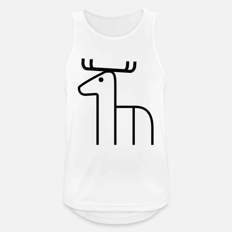 Hirsch - Männer Tank Top atmungsaktiv - Weiß
