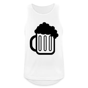 Bierkrug (beer mug) 01.0 - Männer Tank Top atmungsaktiv - Weiß - Vorne - Nick (188cm)