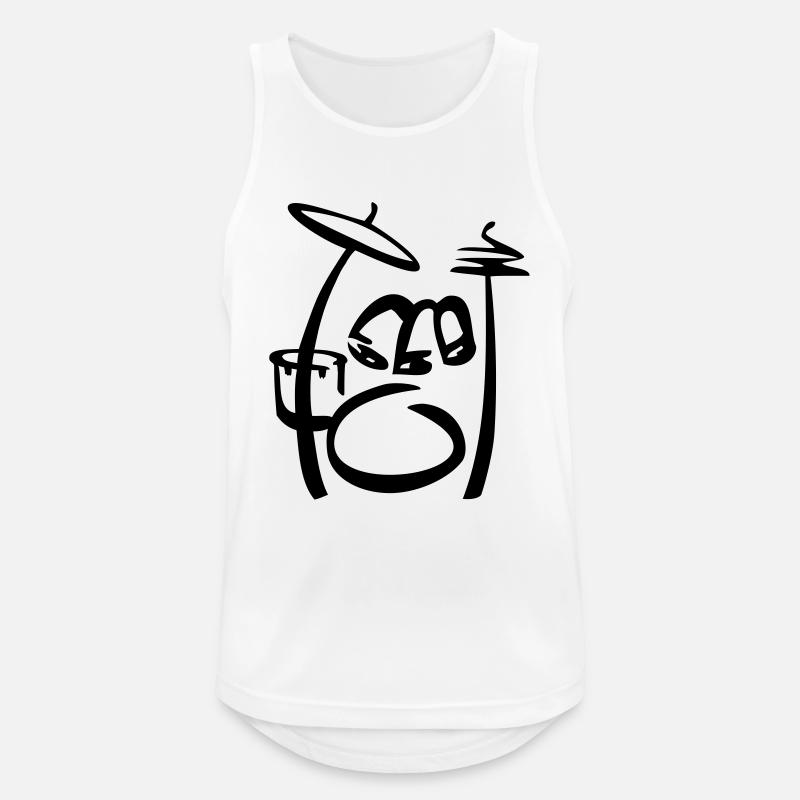 Drums Art Scribble - Männer Tank Top atmungsaktiv - Weiß