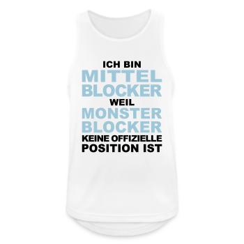 VolleyballFREAK Mittelblocker Monsterblocker M - Männer Tank Top atmungsaktiv - Weiß - Vorne - Nick (188cm)