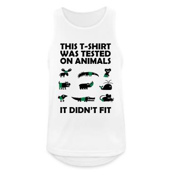 Tested on Animals - Didn't Fit - Männer Tank Top atmungsaktiv - Weiß - Vorne - Nick (188cm)