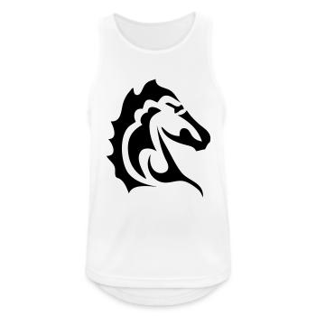 tete cheval tribal 1 - Débardeur respirant Homme - blanc - Devant - Nick (188cm)
