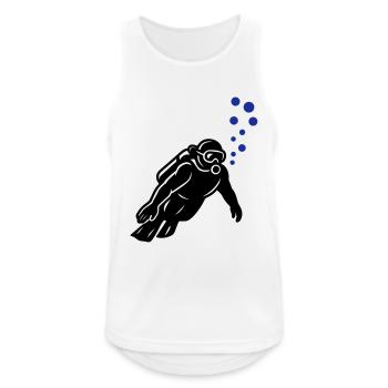 Taucher Silhouette - Männer Tank Top atmungsaktiv - Weiß - Vorne - Nick (188cm)
